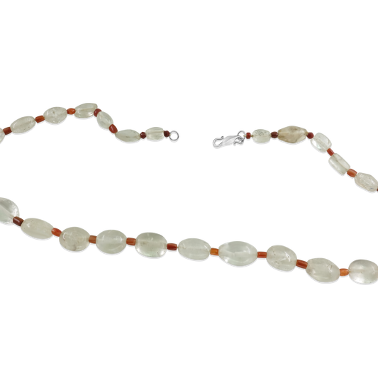 Crystal and Ancient Carnelian Necklace