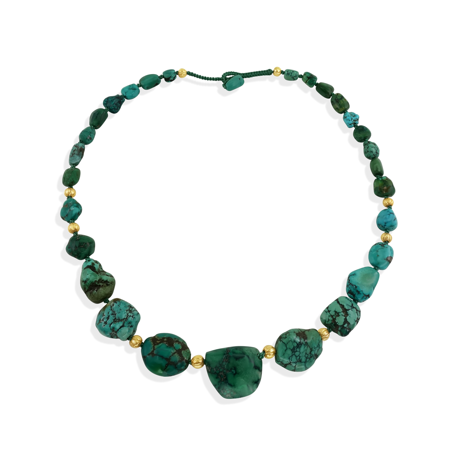 Tibetan Turquoise and 18k gold bead Necklace