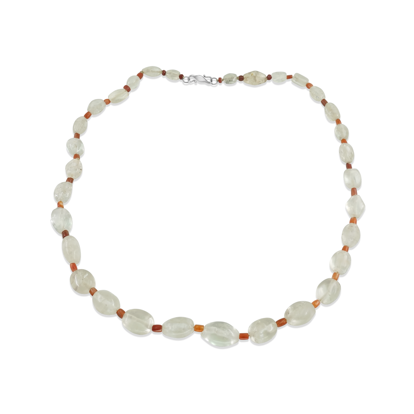 Crystal and Ancient Carnelian Necklace