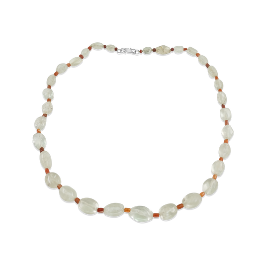 Crystal and Ancient Carnelian Necklace