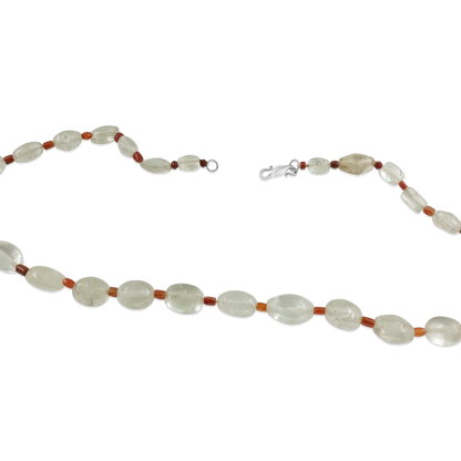 Crystal and Ancient Carnelian Necklace