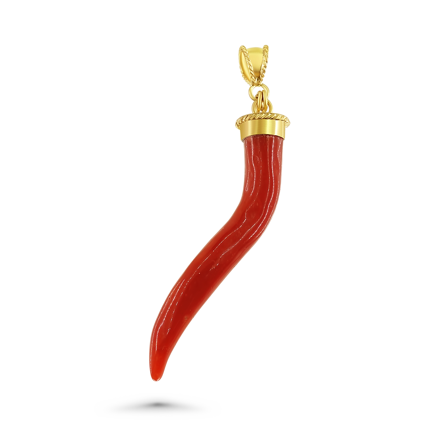Mediterranean Coral Good Luck Charm Pendant