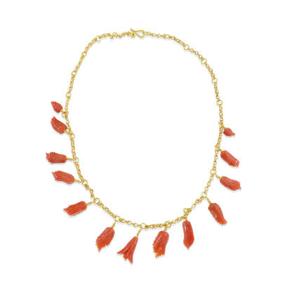 Mediterranean Coral Charm Necklace
