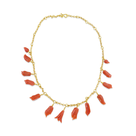 Mediterranean Coral Charm Necklace