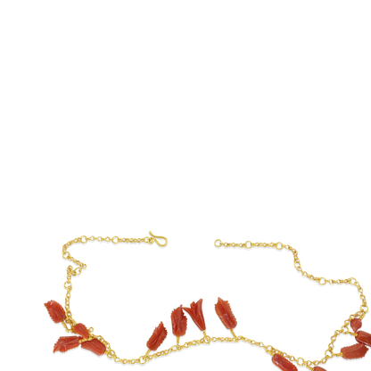 Mediterranean Coral Charm Necklace